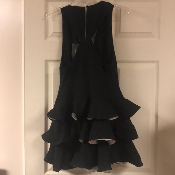🔥BCBGMAXAZRIA Black Mini Dress with Ruffles - Picture 4 of 7